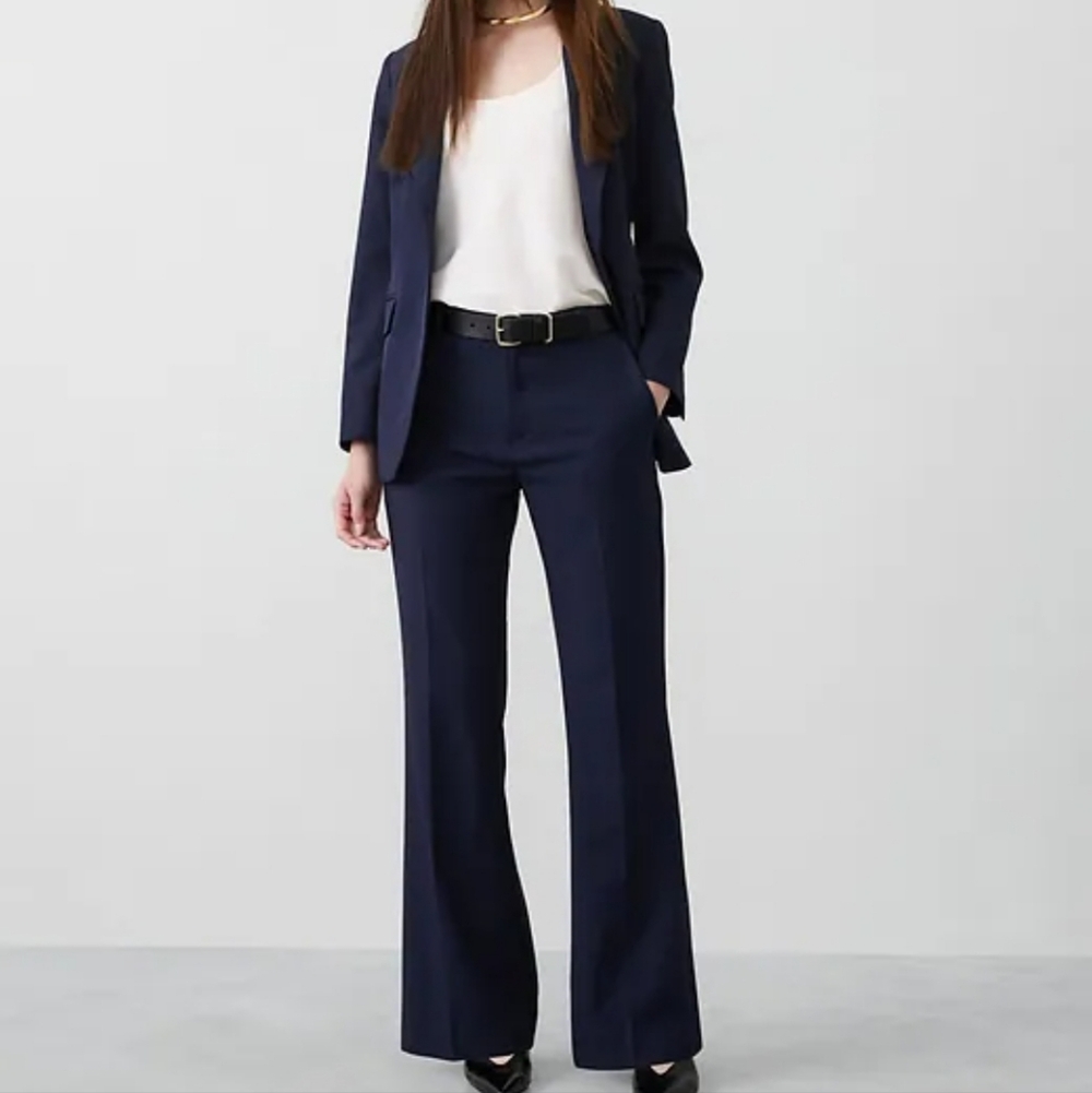 Banana Republic Factory 2024 Straight High-Rise Sculpted Stretch Navy Pants 10 R